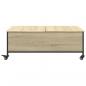 Preview: Couchtisch mit Rollen Sonoma-Eiche 91x55x34 cm Holzwerkstoff