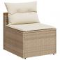 Preview: Gartensofas ohne Armlehnen mit Kissen 2 Stk. Beige Poly Rattan