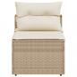 Preview: Gartensofas ohne Armlehnen mit Kissen 2 Stk. Beige Poly Rattan