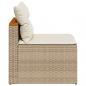 Preview: Gartensofas ohne Armlehnen mit Kissen 2 Stk. Beige Poly Rattan