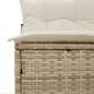 Preview: Gartensofas ohne Armlehnen mit Kissen 2 Stk. Beige Poly Rattan