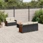 Preview: ARDEBO.de - 6-tlg. Garten-Sofagarnitur mit Kissen Schwarz Poly Rattan