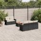 Preview: ARDEBO.de - 6-tlg. Garten-Sofagarnitur mit Kissen Schwarz Poly Rattan