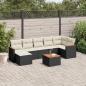 Preview: ARDEBO.de - 8-tlg. Garten-Sofagarnitur mit Kissen Schwarz Poly Rattan