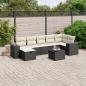 Preview: ARDEBO.de - 8-tlg. Garten-Sofagarnitur mit Kissen Schwarz Poly Rattan