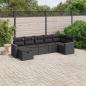 Preview: ARDEBO.de - 7-tlg. Garten-Sofagarnitur mit Kissen Schwarz Poly Rattan