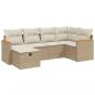 Preview: 6-tlg. Garten-Sofagarnitur mit Kissen Beige Poly Rattan