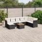 Preview: ARDEBO.de - 9-tlg. Garten-Sofagarnitur mit Kissen Schwarz Poly Rattan