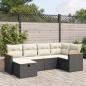 Preview: ARDEBO.de - 6-tlg. Garten-Sofagarnitur mit Kissen Schwarz Poly Rattan