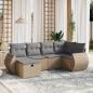 Preview: ARDEBO.de - 6-tlg. Garten-Sofagarnitur mit Kissen Beige Poly Rattan