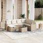 Preview: ARDEBO.de - 8-tlg. Garten-Sofagarnitur mit Kissen Beige Poly Rattan