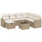 Preview: 8-tlg. Garten-Sofagarnitur mit Kissen Beige Poly Rattan