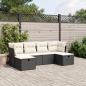 Preview: ARDEBO.de - 6-tlg. Garten-Sofagarnitur mit Kissen Schwarz Poly Rattan