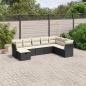 Preview: ARDEBO.de - 8-tlg. Garten-Sofagarnitur mit Kissen Schwarz Poly Rattan