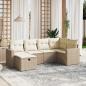 Preview: ARDEBO.de - 6-tlg. Garten-Sofagarnitur mit Kissen Beige Poly Rattan