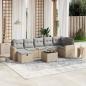 Preview: ARDEBO.de - 8-tlg. Garten-Sofagarnitur mit Kissen Beige Poly Rattan