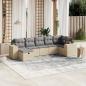 Preview: ARDEBO.de - 7-tlg. Garten-Sofagarnitur mit Kissen Beige Poly Rattan