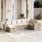 Preview: ARDEBO.de - 7-tlg. Garten-Sofagarnitur mit Kissen Beige Poly Rattan