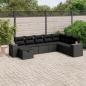 Preview: ARDEBO.de - 8-tlg. Garten-Sofagarnitur mit Kissen Schwarz Poly Rattan