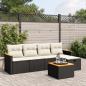 Preview: ARDEBO.de - 6-tlg. Garten-Sofagarnitur mit Kissen Schwarz Poly Rattan