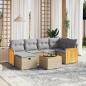 Preview: ARDEBO.de - 7-tlg. Garten-Sofagarnitur mit Kissen Beige Poly Rattan