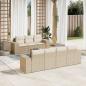 Preview: ARDEBO.de - 8-tlg. Garten-Sofagarnitur mit Kissen Beige Poly Rattan