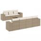 Preview: 8-tlg. Garten-Sofagarnitur mit Kissen Beige Poly Rattan