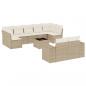 Preview: 10-tlg. Garten-Sofagarnitur mit Kissen Beige Poly Rattan