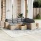 Preview: ARDEBO.de - 8-tlg. Garten-Sofagarnitur mit Kissen Beige Poly Rattan