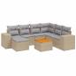 Preview: 8-tlg. Garten-Sofagarnitur mit Kissen Beige Poly Rattan