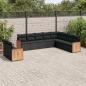 Preview: ARDEBO.de - 10-tlg. Garten-Sofagarnitur mit Kissen Schwarz Poly Rattan