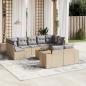 Preview: ARDEBO.de - 10-tlg. Garten-Sofagarnitur mit Kissen Beige Poly Rattan