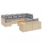 Preview: 10-tlg. Garten-Sofagarnitur mit Kissen Beige Poly Rattan