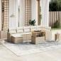 Preview: ARDEBO.de - 8-tlg. Garten-Sofagarnitur mit Kissen Beige Poly Rattan