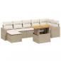 Preview: 8-tlg. Garten-Sofagarnitur mit Kissen Beige Poly Rattan