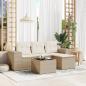 Preview: ARDEBO.de - 5-tlg. Garten-Sofagarnitur mit Kissen Beige Poly Rattan