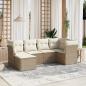 Preview: ARDEBO.de - 6-tlg. Garten-Sofagarnitur mit Kissen Beige Poly Rattan