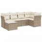 Preview: 6-tlg. Garten-Sofagarnitur mit Kissen Beige Poly Rattan