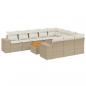 Preview: 11-tlg. Garten-Sofagarnitur mit Kissen Beige Poly Rattan