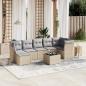 Preview: ARDEBO.de - 8-tlg. Garten-Sofagarnitur mit Kissen Beige Poly Rattan