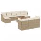 Preview: 11-tlg. Garten-Sofagarnitur mit Kissen Beige Poly Rattan