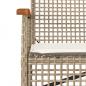 Preview: Gartenbank mit Kissen Beige Poly Rattan Akazienholz