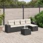 Preview: ARDEBO.de - 6-tlg. Garten-Sofagarnitur mit Kissen Schwarz Poly Rattan