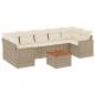 Preview: 8-tlg. Garten-Sofagarnitur mit Kissen Beige Poly Rattan