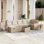 Preview: ARDEBO.de - 8-tlg. Garten-Sofagarnitur mit Kissen Beige Poly Rattan