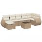 Preview: 8-tlg. Garten-Sofagarnitur mit Kissen Beige Poly Rattan