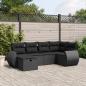 Preview: ARDEBO.de - 6-tlg. Garten-Sofagarnitur mit Kissen Schwarz Poly Rattan