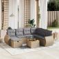 Preview: ARDEBO.de - 8-tlg. Garten-Sofagarnitur mit Kissen Beige Poly Rattan