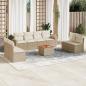 Preview: ARDEBO.de - 9-tlg. Garten-Sofagarnitur mit Kissen Beige Poly Rattan