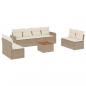 Preview: 9-tlg. Garten-Sofagarnitur mit Kissen Beige Poly Rattan